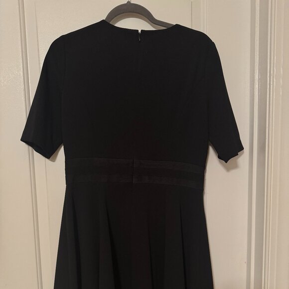 Calvin Klein Elbow Sleeve Black Illlusion Detail Dress - Picture 3 of 6